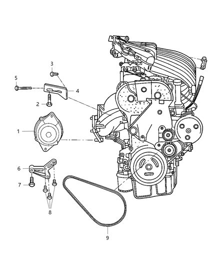 2015 Dodge Durango Belt Alternator Drive 2.0L Diagram for 4668241