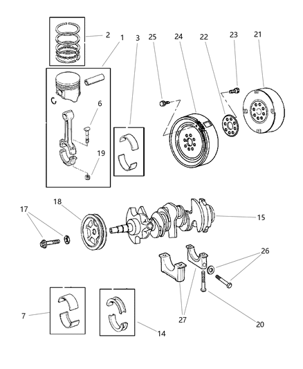 Bearing Package Connecting Rod Standard Diagram for 4626657AB