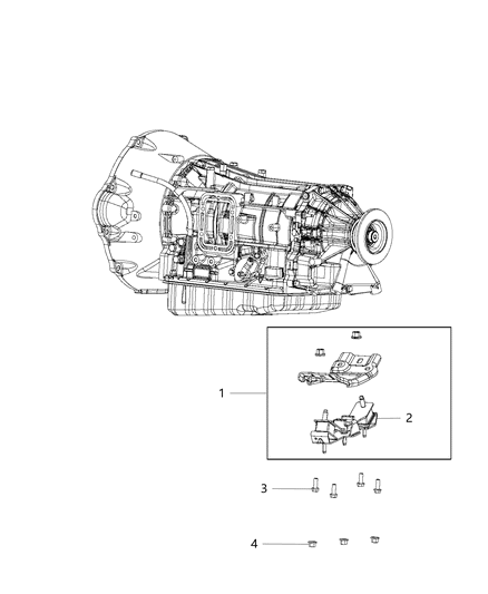 2018 Ram 3500 Isolator Transmission Mount Diagram for 68233765AB