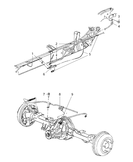 1995 Chrysler Sebring Tensioner Parking Brake Cable Diagram for 52013721AB