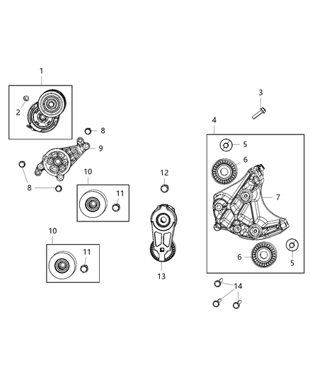 Bracket Alternator Diagram for 53011445AA