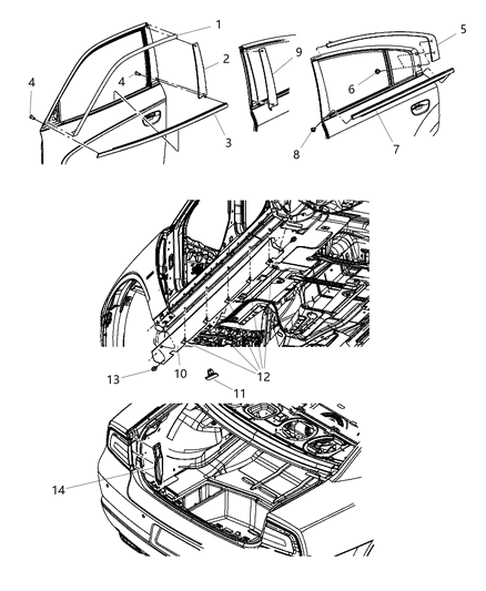 Weatherstrip, Door Belt Outer Rear Door Diagram for 57010350AA