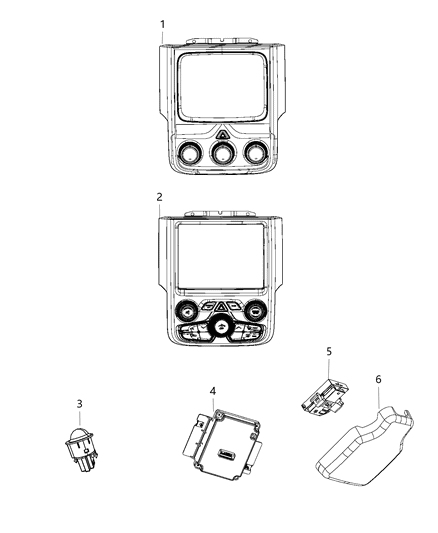 Center Stack Upper Diagram for 1UJ96DX9AJ