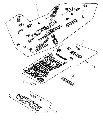 Side Member Floor Diagram for 5076205AI
