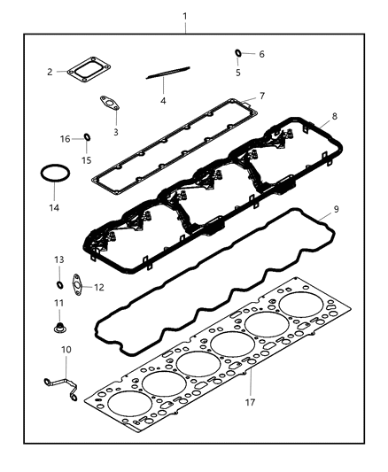 2008 Dodge Sprinter 2500 Gasket Cylinder Head Cover Diagram for 5179091AB