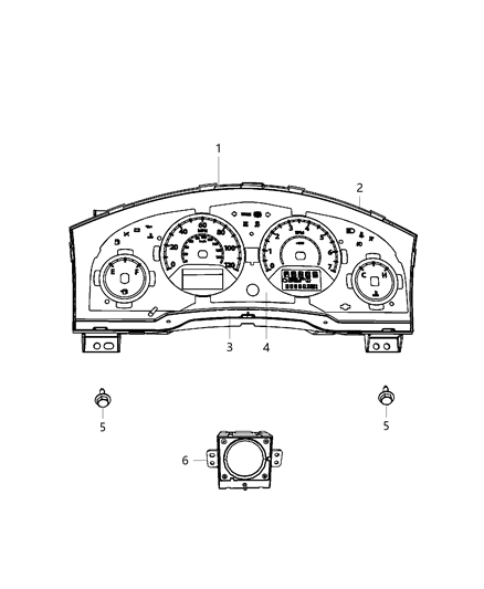 Cluster Instrument Panel Diagram for 68055681AG