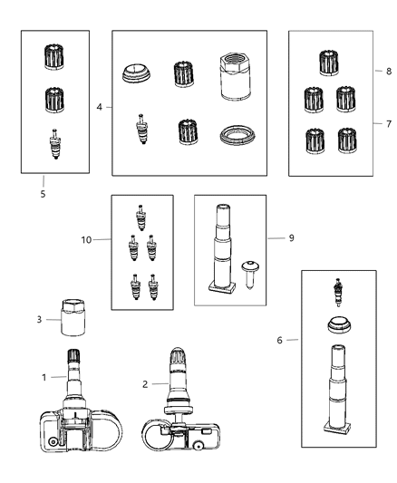 Sensor Tire Pressure See Group 008 Electrical Diagram for 56029319AB