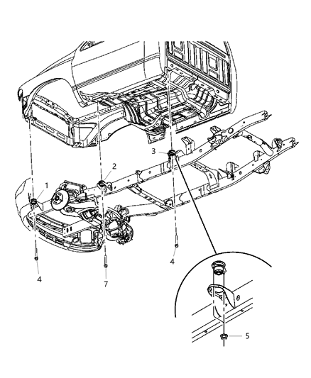 Cushion Body Hold Down C - Pillar Diagram for 68402173AD