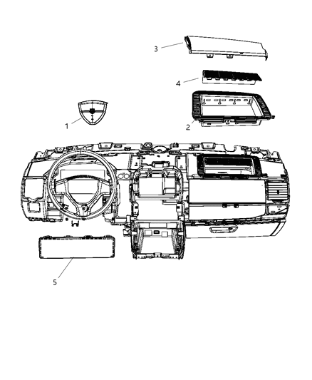 Kneeblocker Steering Column Opening Inflatable Diagram for 5057771AE