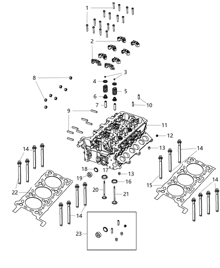 1993 Dodge Ramcharger Head Cylinder Less Valves Diagram for 68490100AA