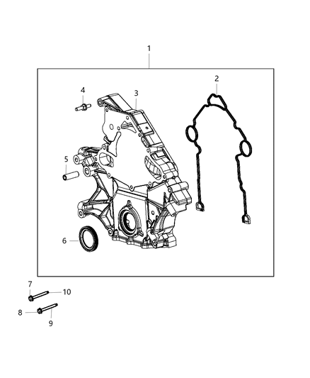 2016 Dodge Durango Cover Timing Case Diagram for 4893864AA
