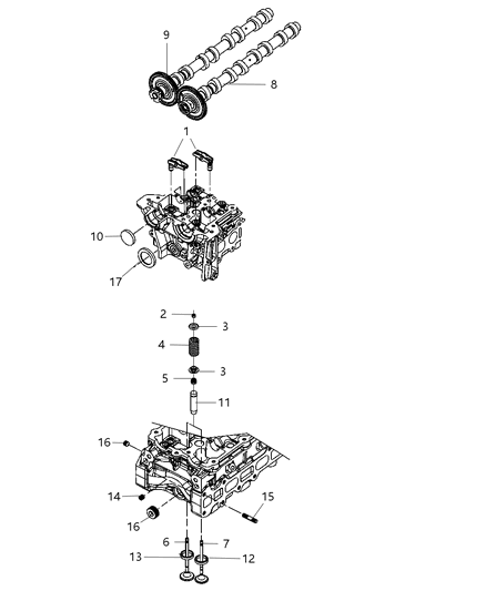 2008 Dodge Nitro Rocker Arm Valve Diagram for 68027600AA