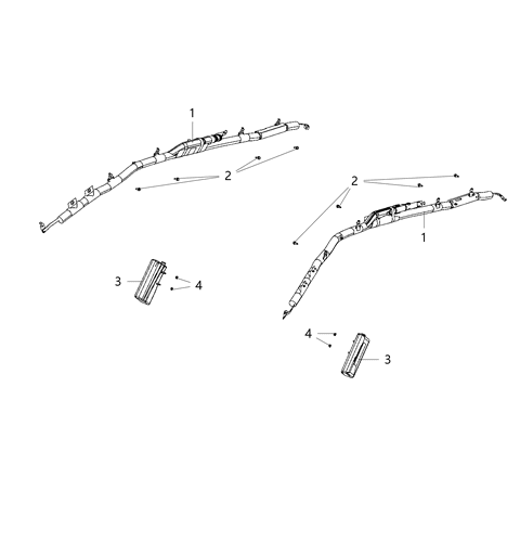 1991 Dodge Ram 50 Air Bag Side Curtain, Passenger Side Diagram for 68243434AB