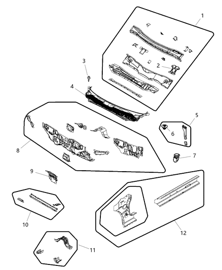 Panel Cowl Side Diagram for 5155720AC