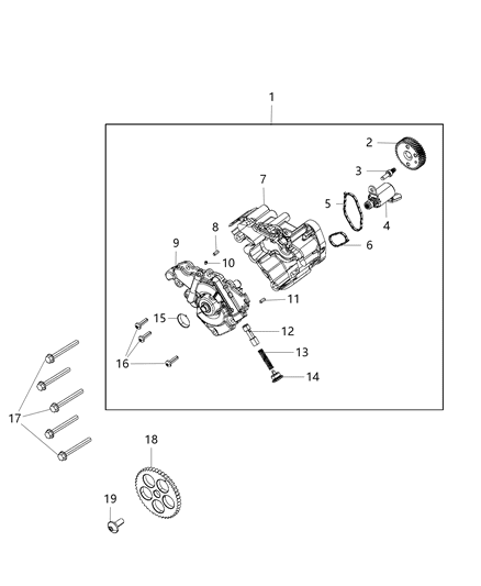 Pump Engine Oil Diagram for 4893614AE