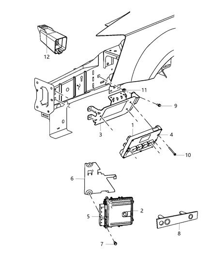 Stud Plate Control Module Diagram for 5187120AA