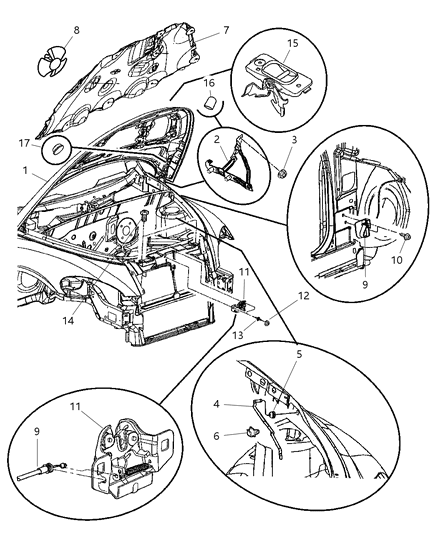 2020 Dodge Durango Propeller Hood Diagram for 5027521AE