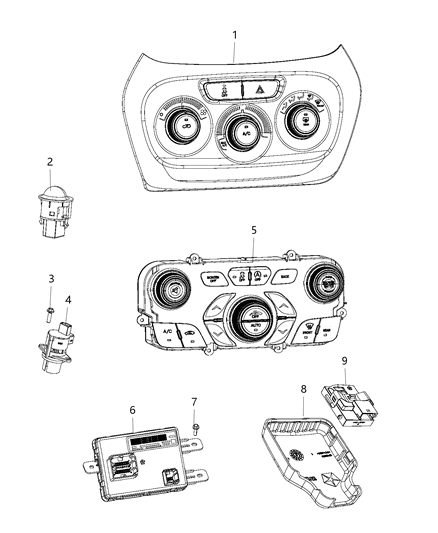 Module A/C And Heater Diagram for 68280729AA