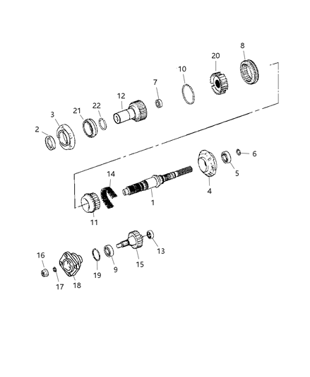 2003 Dodge Durango Mainshaft Transfer Case Diagram for 5015849AA