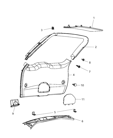 Scuff Plate Liftgate Diagram for 1NE03BD3AC