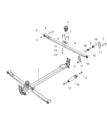Shock Absorber Suspension Rear Diagram for 68157783AD