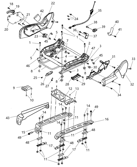 Shield Seat Adjuster Diagram for 5KD261D5AA