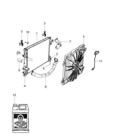 1997 Dodge B1500 Hose Radiator Outlet Diagram for 5181877AG
