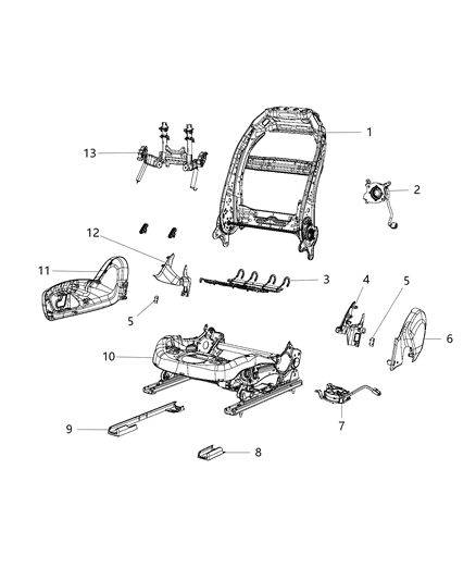 2017 Chrysler 200 Adjuster Power Seat Diagram for 68084489AE