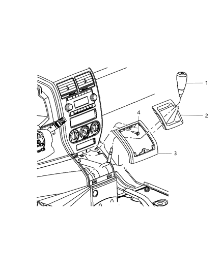 2000 Jeep Grand Cherokee Boot Gearshift Diagram for 5273434AB