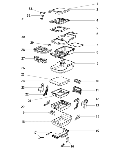 2007 Jeep Patriot Armrest Door Handle Diagram for 68206305AA