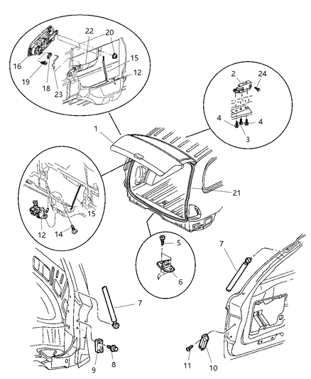 Handle Liftgate Diagram for 55256558AB