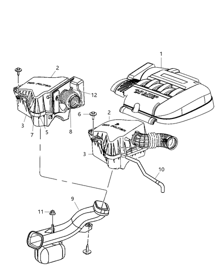 2007 Dodge Durango Resonator Air Cleaner Diagram for 5510022AB