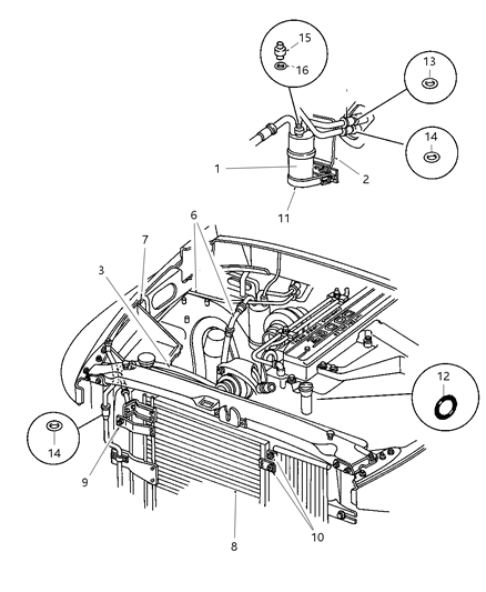 Line A/C Suction & Discharge Diagram for 55055833AD