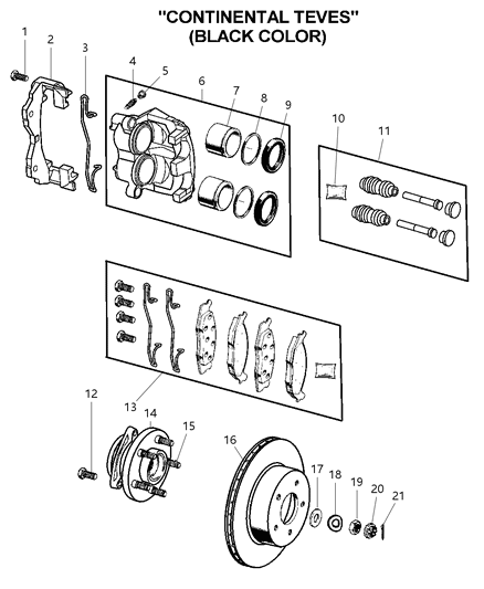 2019 Jeep Grand Cherokee Pad Kit Front Disc Brake Diagram for V1013592AB