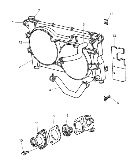 Radiator Engine Cooling Diagram for 4677494AA
