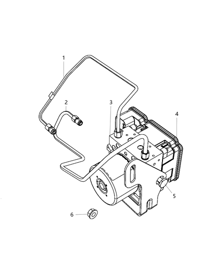 2008 Dodge Challenger Tube Assembly, Brake Master Cylinder To HCU Primary Diagram for 68251917AD