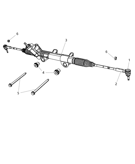2000 Chrysler LHS End Package Tie Rod Diagram for 5073582AB