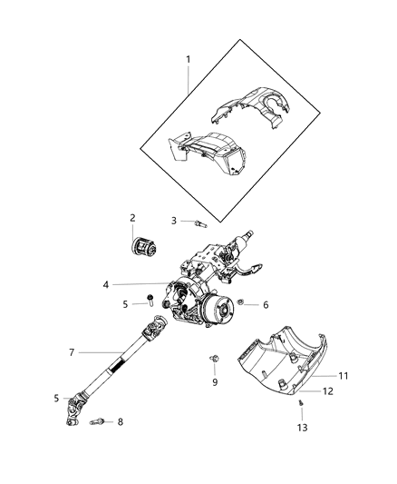 Column Steering Diagram for 68276903AM