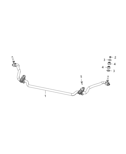 2014 Ram ProMaster 1500 Stabilizer Bar Front Diagram for 68095827AB