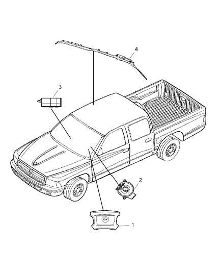 2009 Chrysler PT Cruiser Air Bag Passenger, Passenger Side Diagram for XJ23XDHAH
