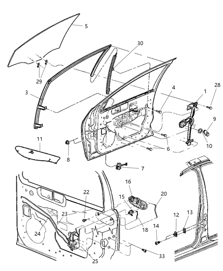 Latch Front Door Diagram for 5008620AA
