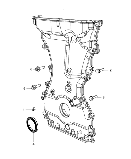 Cover Timing Case Diagram for 4884466AD