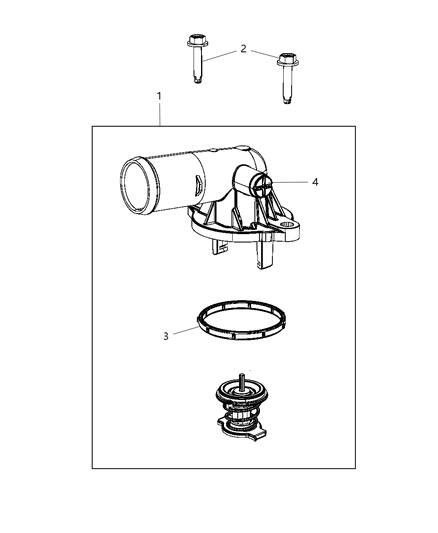 1985 Dodge D350 Housing Thermostat Diagram for 5184651AG