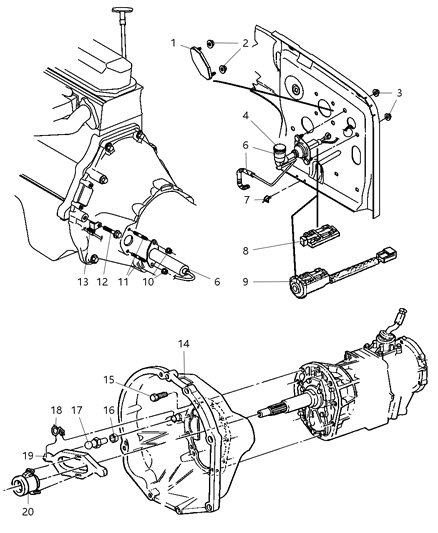 Hydraulic Control Clutch Actuator Diagram for 52107653AC