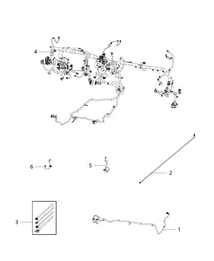 2019 Ram 2500 Cable Jumper SDARS Radio Diagram for 52112492AC
