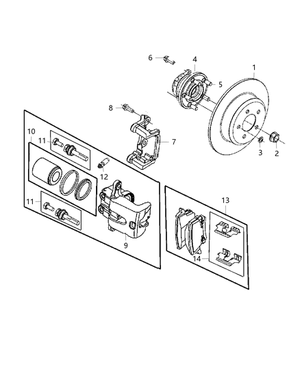 2018 Dodge Charger Pin Kit Disc Brake Includes Boots, Rear Diagram for 68245288AB
