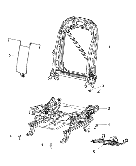 Frame Front Seat Back Diagram for 68404579AA