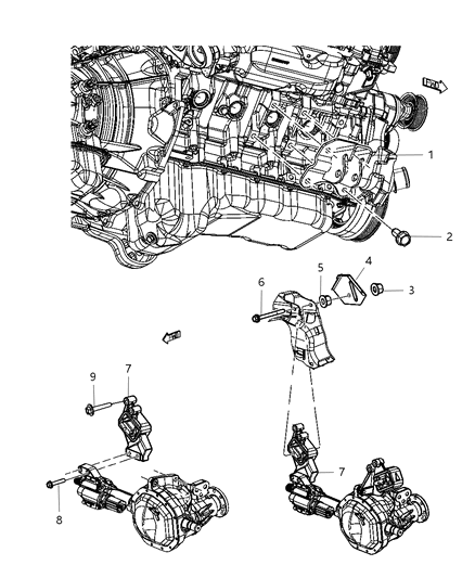 2012 Ram 1500 Heat Shield Engine Mount Diagram for 52122418AB