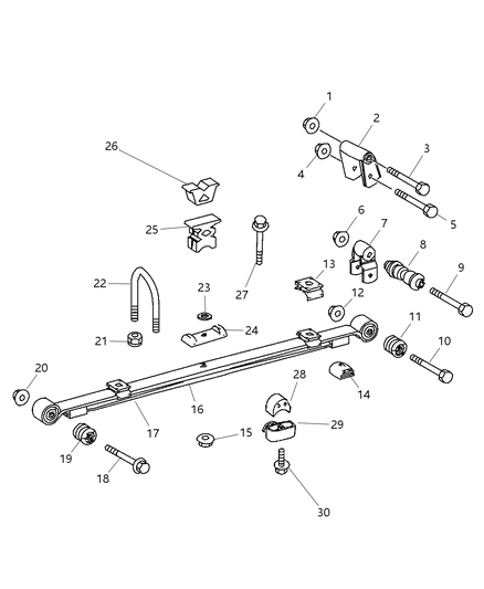 2017 Ram ProMaster 3500 Spring Rear Diagram for 68013784AA