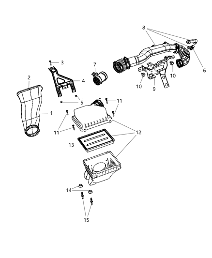2001 Dodge Durango Hose Clean Air Diagram for 4627073AC